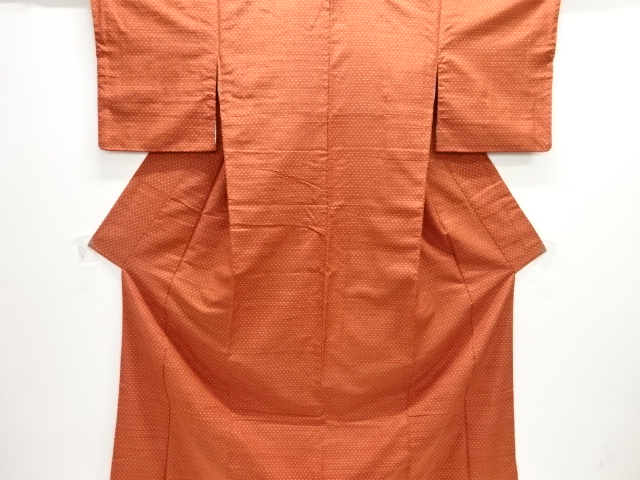 十字絣織り出し手織り節紬着物